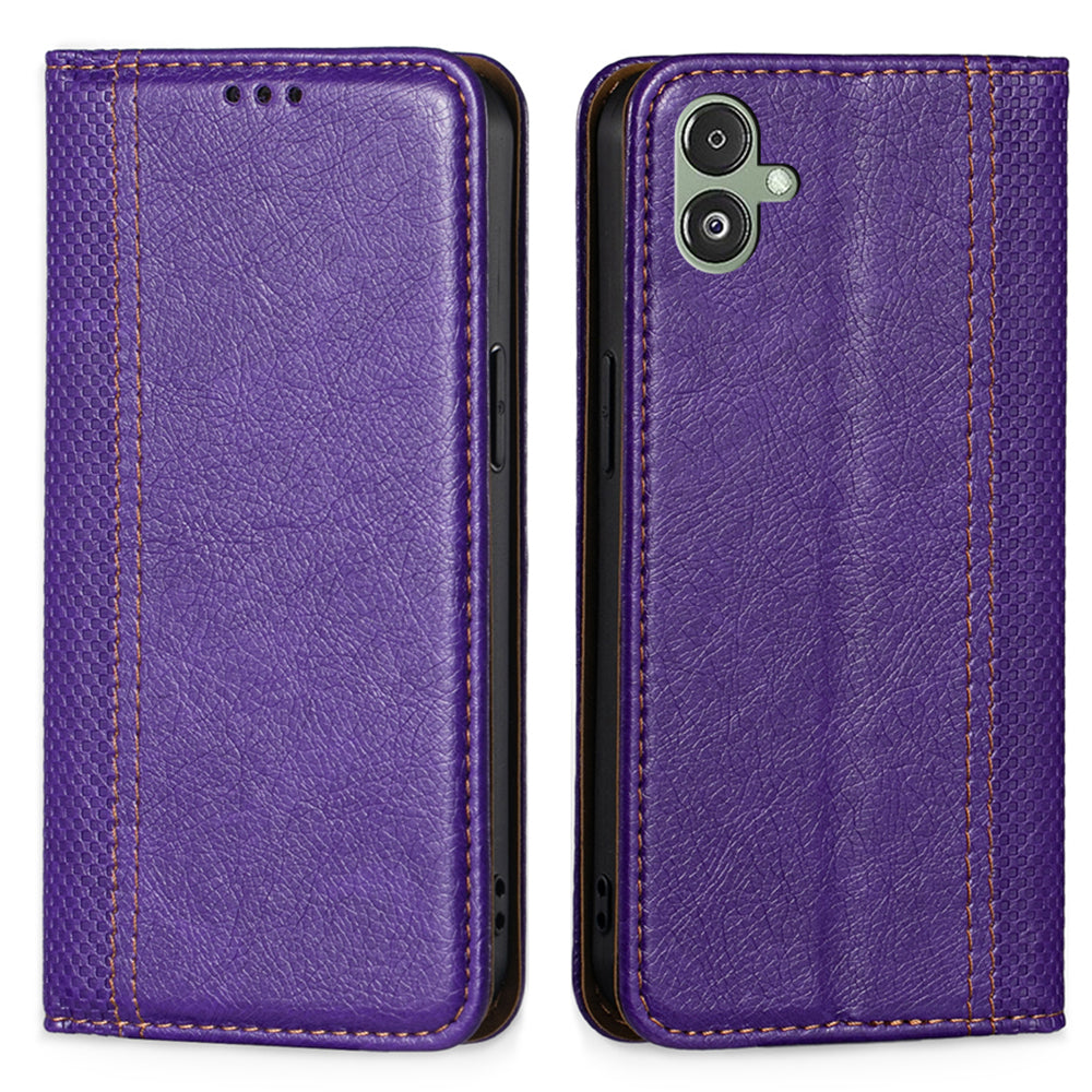 Pro Samsung Galaxy F14 5G Pouzdro na telefon proti poškrábání kostkovaný vzor PU kožený magnetický stojánek Kryt slotu na kartu Pro Samsung Galaxy F14 5G Pouzdro na telefon proti poškrábání kostkovaný vzor PU kožený magnetický stojánek Kryt slotu na kartu